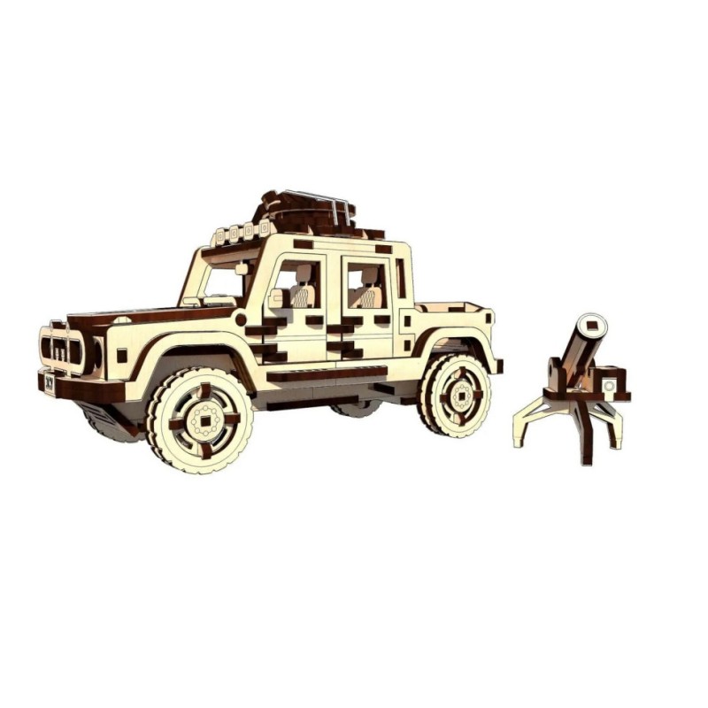 Дерев'яний конструктор "Волонтерський пікап" Pazly UPZ-006 187 деталей