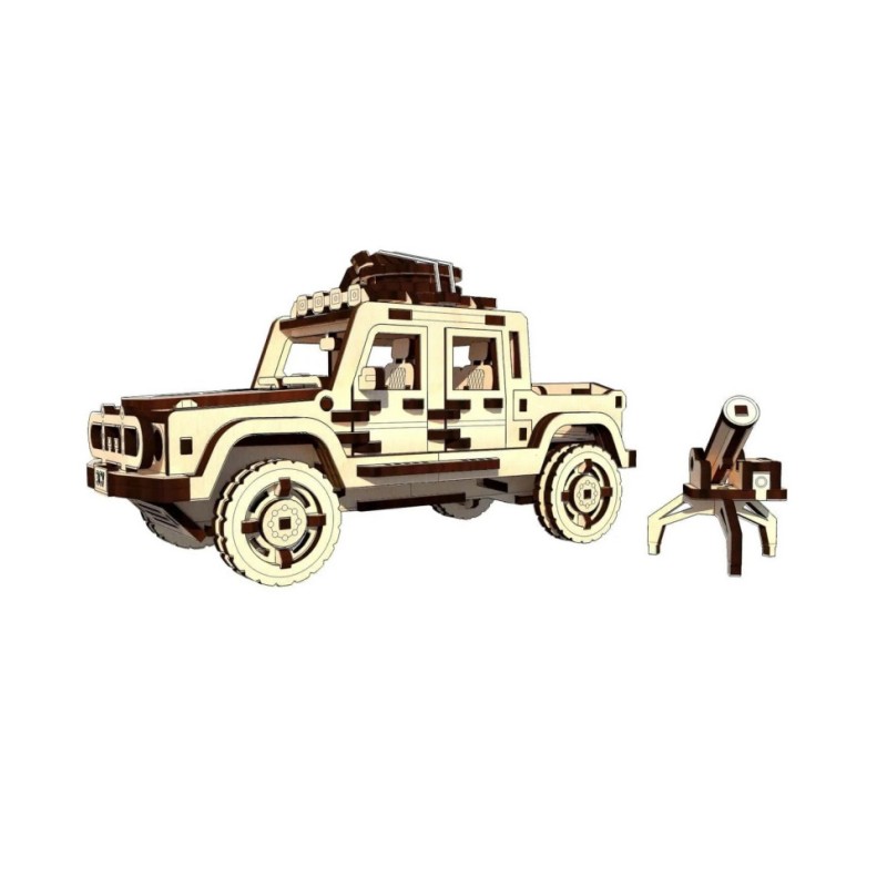 Дерев'яний конструктор "Волонтерський пікап" Pazly UPZ-006 187 деталей