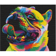 Картина по номерам "Радужная собака" Brushme BS51463 40х50 см