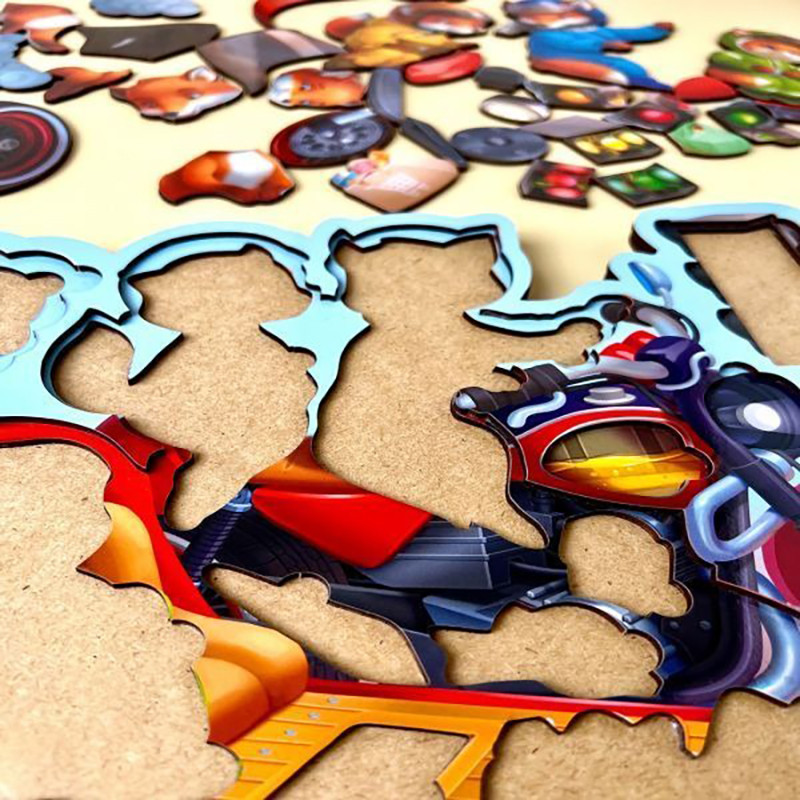 Пазл Багатошарові вкладки "Лисенята на мотоциклі" (ПСД211) PSD211, 39 елементів