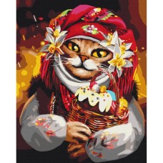 Картина по номерам "Пасхальная киска"  ©Марианна Пащук BS53428 Brushme 40х50 см