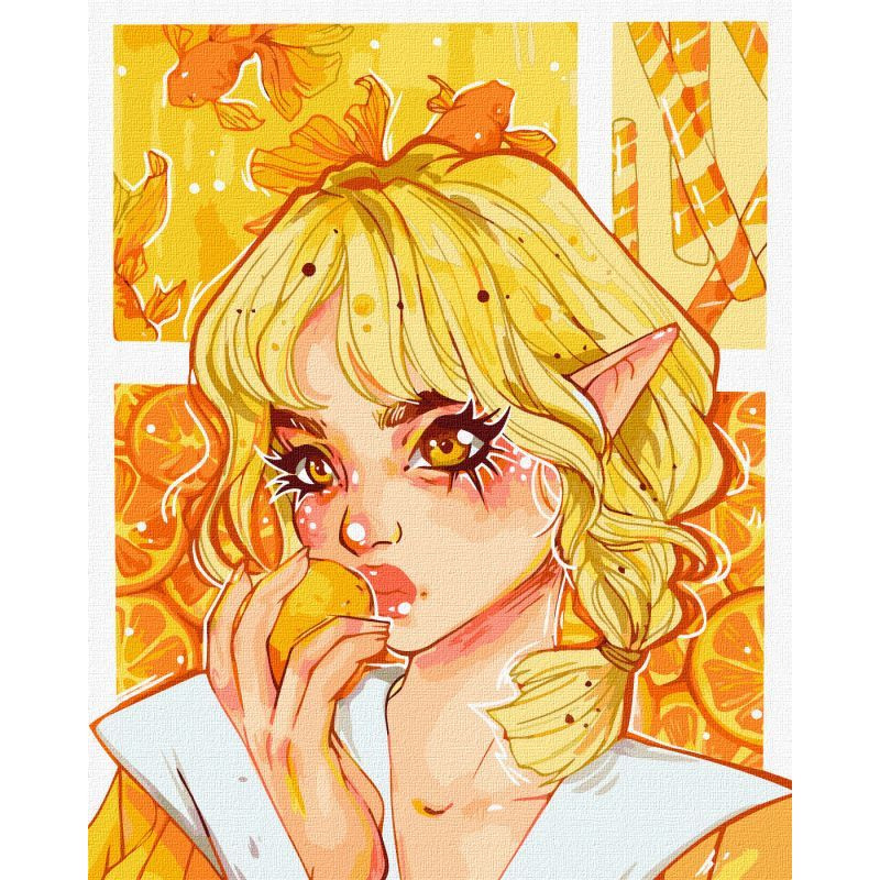 Картина за номерами "Апельсинове захоплення" ©nila_art_art  KHO2548 40х50 см Ідейка