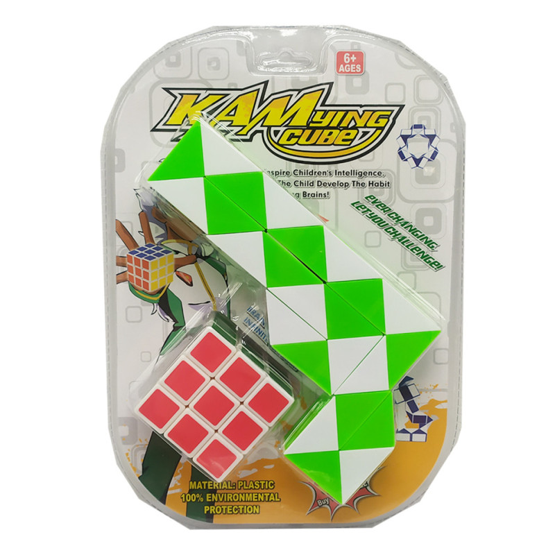 Кубик зі змійкою T1157-3 в блістері Зелений