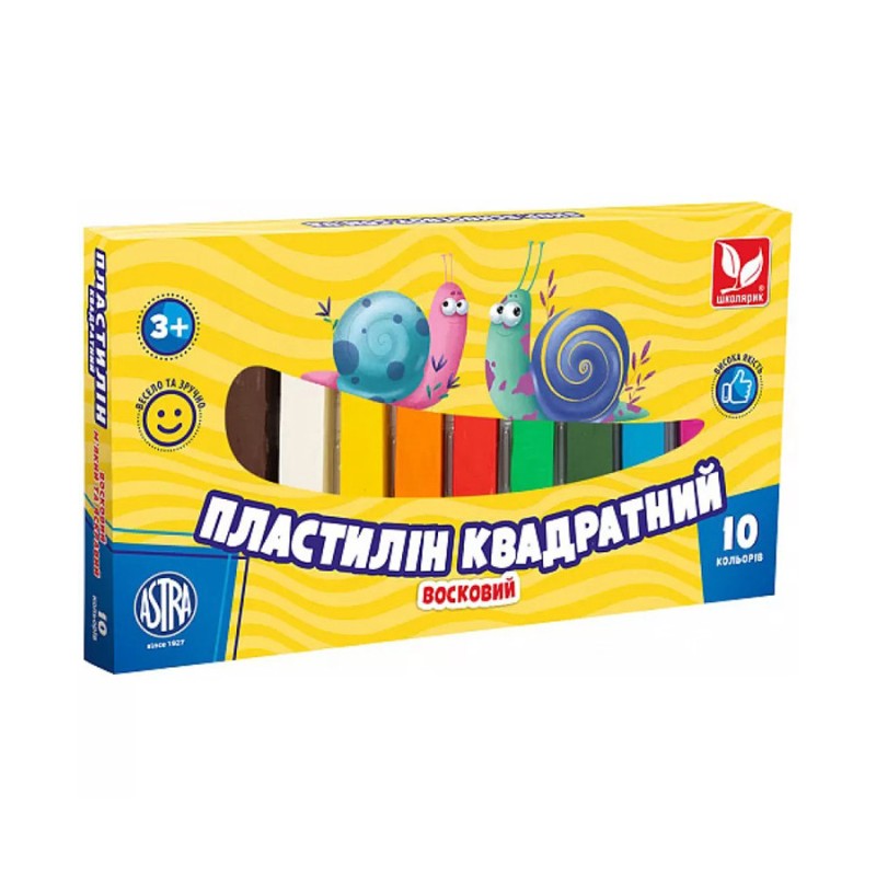 Пластилін квадратний восковий 303115006-UA 10 кольорів