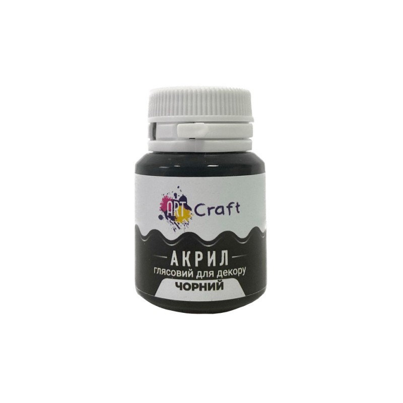 Акрилова фарба глянцева "Чорний" 20 мл AG-7546 Art Craft