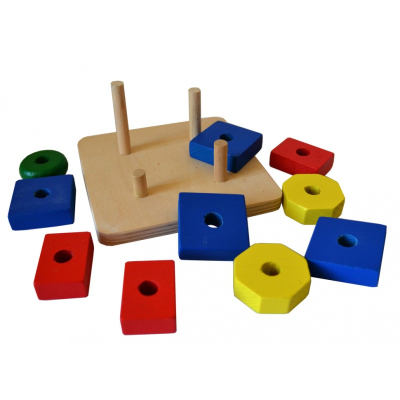 Дитяча розвиваюча Піраміда-фігури ПД-001 дерев'яна