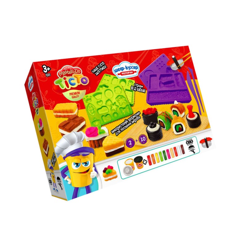 Креативна творчість "Тісто для ліплення "Шеф-кухар" TMD-17-01U…-04U з формами Ресторан Суші 1