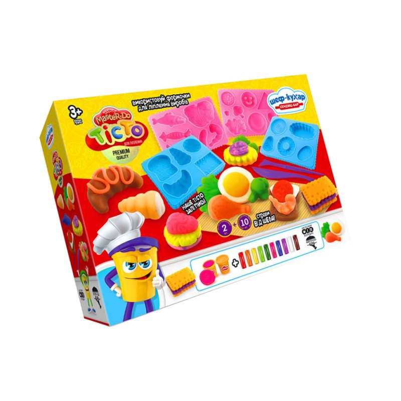 Креативна творчість "Тісто для ліплення "Шеф-кухар" TMD-17-01U…-04U з формами Сендвіч-бар