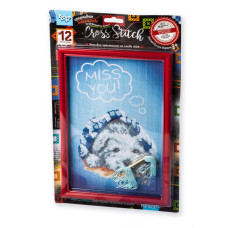 Набір для вишивання хрестиком на канві "Miss you" VKB-01-07, 12 кольорів ниток