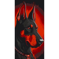 Картина по номерам "Доберман" Art Craft 40х80см 11522-AC