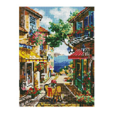 Алмазная мозаика "Морской городок" EJ1378, 40х30 см