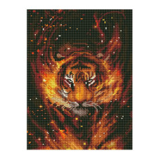 Алмазная мозаика "Огненный тигр" EJ1403, 40х30 см
