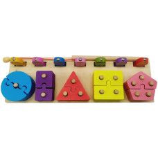 Деревянная игрушка "Геометрика" 61412 с магнитной рыбалкой