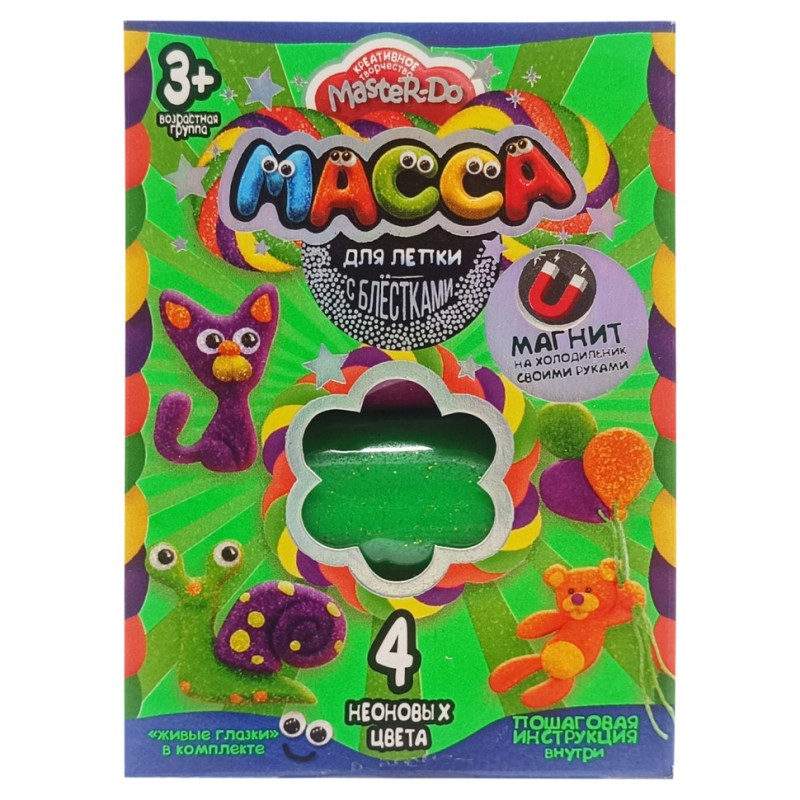 Набір креативної творчості Маса для ліплення "MASTER DO" MMD-02-01, 4 кольори Вид 3