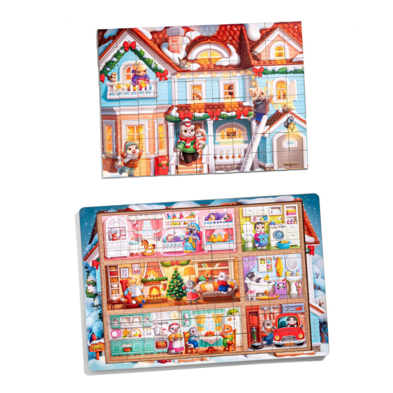 Пазл дитячий дерев'яний "Котячий будинок" (ПСД249) PSD249, 176 елементів