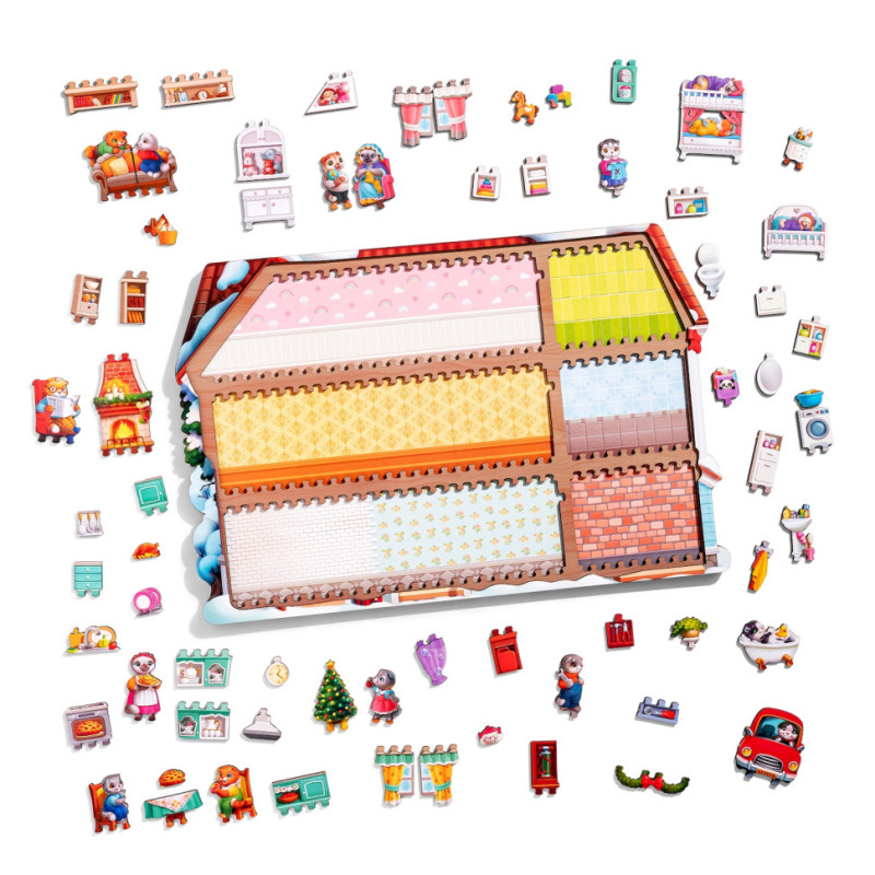 Пазл дитячий фігурний "Котячий дім" (ПСД248) PSD248, 88 елементів