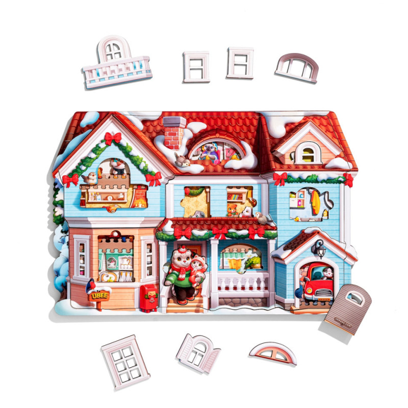 Пазл дитячий фігурний "Котячий дім" (ПСД248) PSD248, 88 елементів