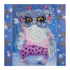 Набор для вышивания бисером "Сова с будильником" AM-102 15х15 см