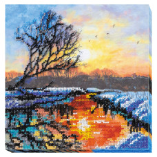 Набор меди для вышивания бисером "Заря вечерняя" AMB-018 20х20 см