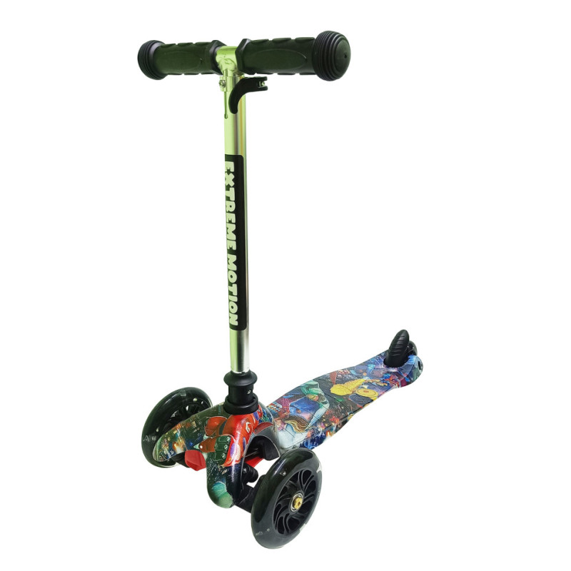 Самокат дитячий 3-х колісний SC20110-2 колеса PU 190 мм x 108 мм, світло