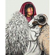 Картина по номерам "Красный платок" © Valeriya Macarenco Brushme BS53910 40x50 см