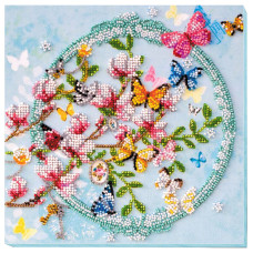 Набор меди для вышивания бисером "Ключи от весны" AMB-020 на натуральном холсте