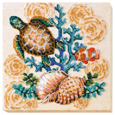 Набор меди для вышивания бисером "Морские жители" AMB-030 на натуральном холсте