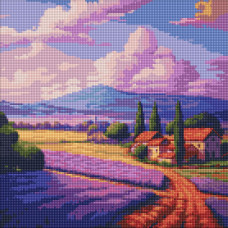Алмазна мозаїка "Лавандове поле" AMO7966 40х40см