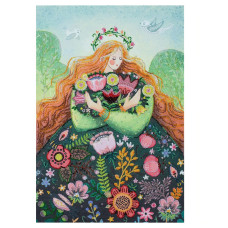 Набор для вышивания бисером "Влюбленная весна" AB-894 на натуральном холсте