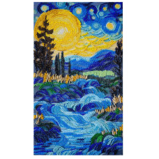 Набор для вышивания бисером "Там за фонтаном" AB-908 на натуральном холсте