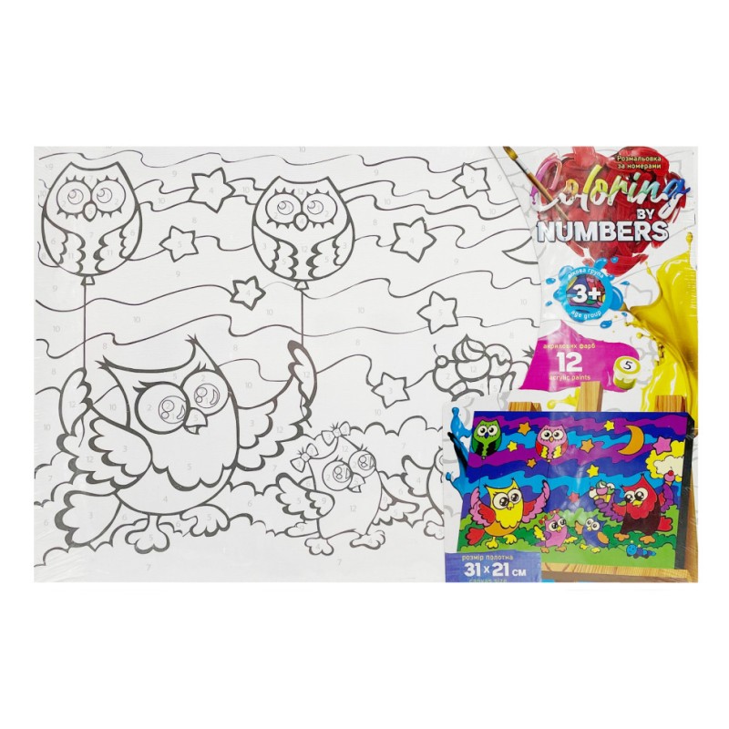 Картина за номерами для дітей "Затишний сімейний вечір у лісі" CBN-02-08, 31х21 см