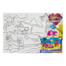 Картина за номерами для дітей "Автомобільний відпочинок на пляжі" CBN-02-06, 31х21 см