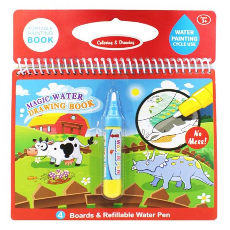 Книжка для малювання водою LT39 на пружині, картинки 4шт, маркер Вид 2