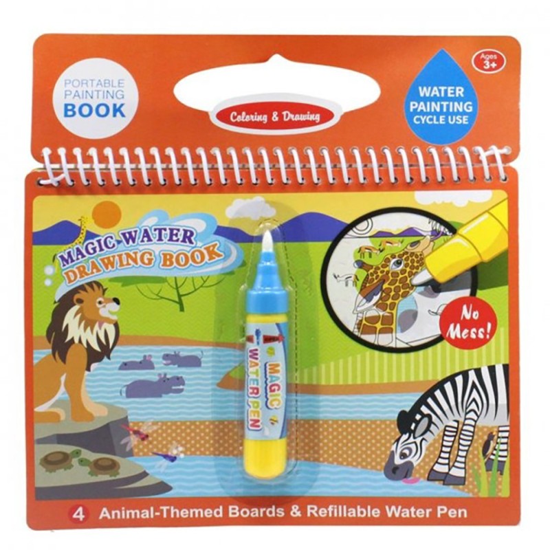 Книжка для малювання водою LT39 на пружині, картинки 4шт, маркер Вид 7