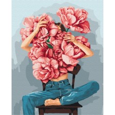 Картина по номерам "Пионы в объятиях" @Mykhailyshyna Daria Brushme BS52115 40х50 см