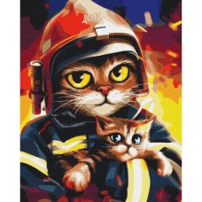 Картина по номерам "Котик ГСЧС" © Марианна Пащук Brushme BS53236 40х50 см