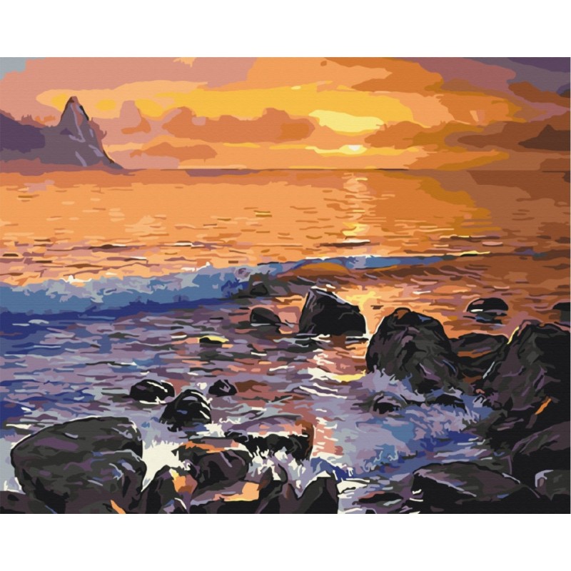 Картина за номерами "Кам'янистий берег" Brushme BS5749 40х50 см