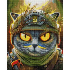 Алмазна мозаїка "Котик розвідник" ©Маріанна Пащук Brushme DBS1058 40х50 см