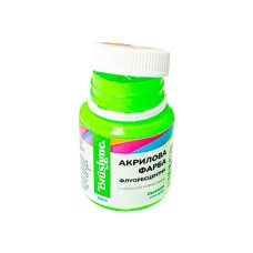 Акриловая краска флуоресцентная Салатовая Brushme FAP04 20 мл