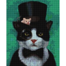 Алмазна мозаїка "Котик джентльмен" ©Lucia Heffernan DBS1207, 40x50 см