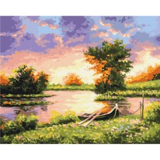 Картина по номерам "Закат на озере" BS9923, 40x50 см