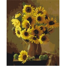 Картина по номерам "Оранжевые подсолнухи" BS7808, 40x50 см