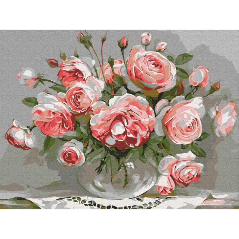 Картина за номерами "Троянди на столику" RBS436, 40x50 см