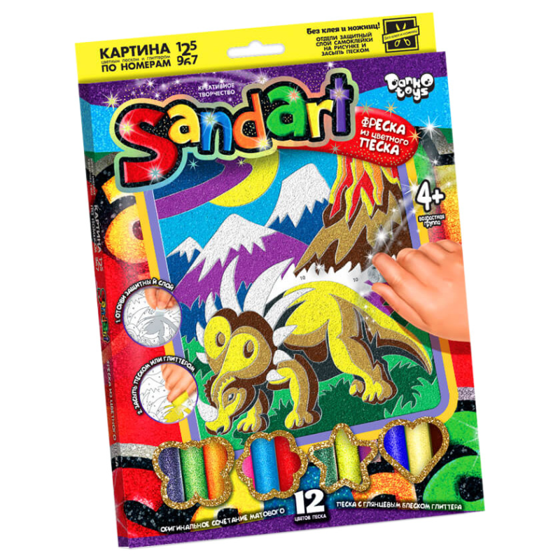 Фреска з піску своїми руками "SandArt" SA-01 Трицератопс