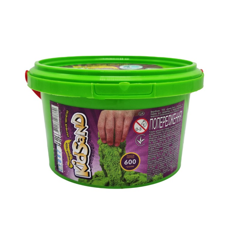 Креативна творчість "Кінетичний пісок "KidSand" KS-01-05, 600 гр Зелений