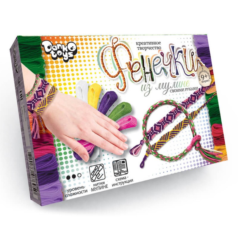 Набір креативної творчості "Фенечки" Danko Toys FIM-01-01-08 з муліне Вид 3