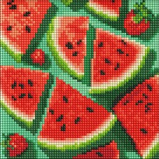 Алмазна мозаїка без підрамника "Апетитний кавун" ©art_selena_ua AMC7762 20х20 см