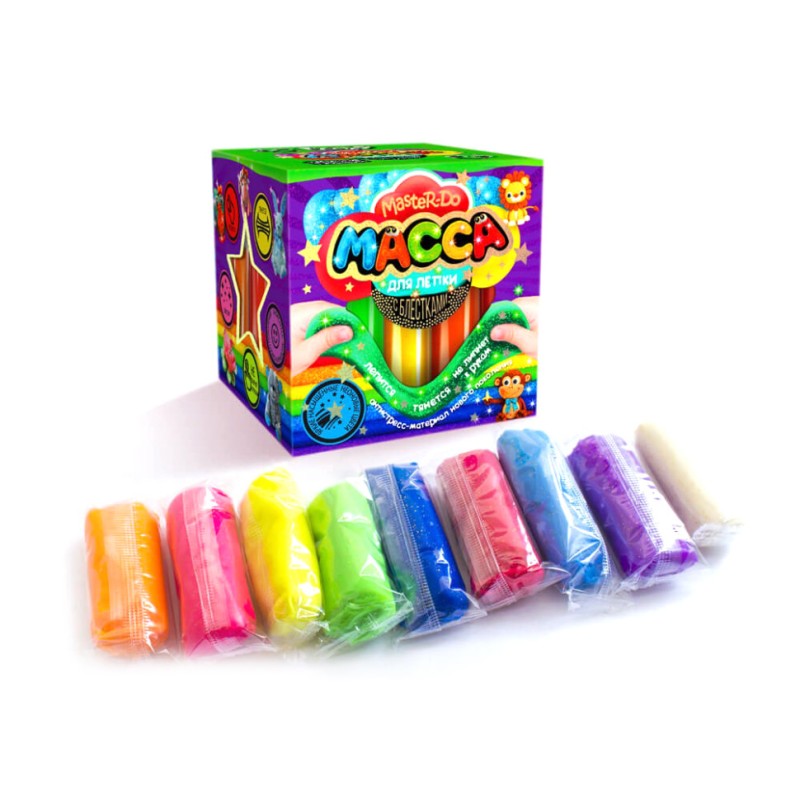 Тісто для ліплення "Master Do" 9 кольорів MMD-01-01…07 з блискітками 7596DT Вид 6