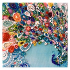 Набор-мини для вышивания бисером "Красочный шлейф" AM-187 15х15 см