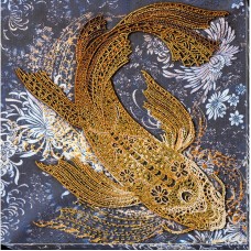 Набор для вышивания бисером "Денежная рыбка" AB-823 на натуральном холсте